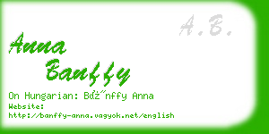 anna banffy business card